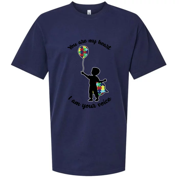 Autism You Are My Heart I Am Your Voice Autism Awareness Day Sueded Cloud Jersey T-Shirt