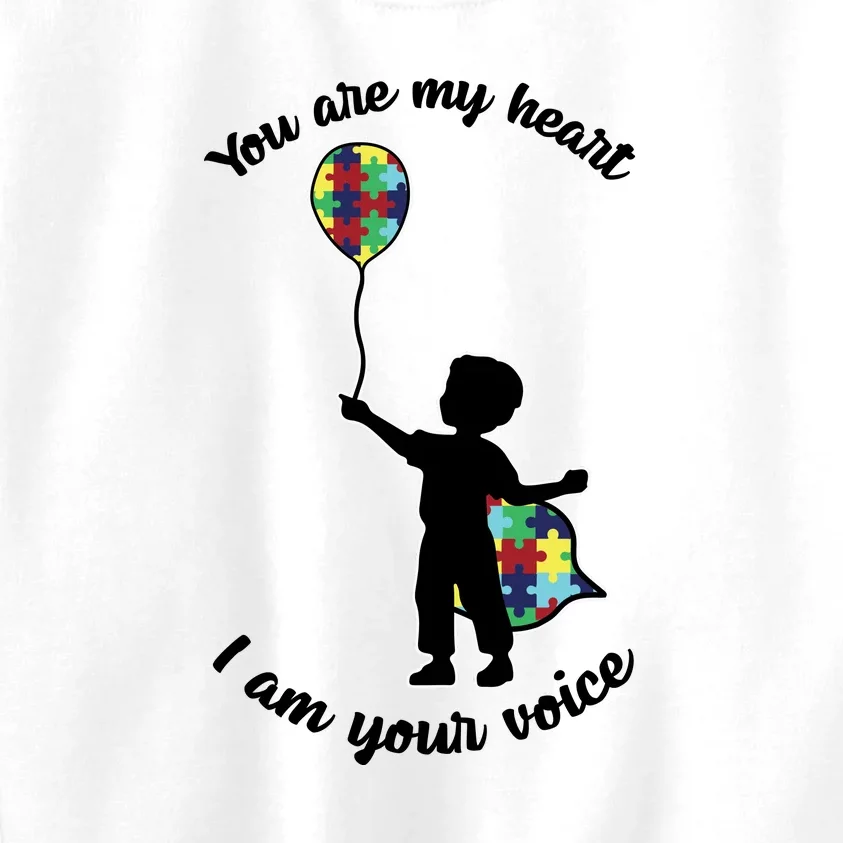 Autism You Are My Heart I Am Your Voice Autism Awareness Day Kids Sweatshirt