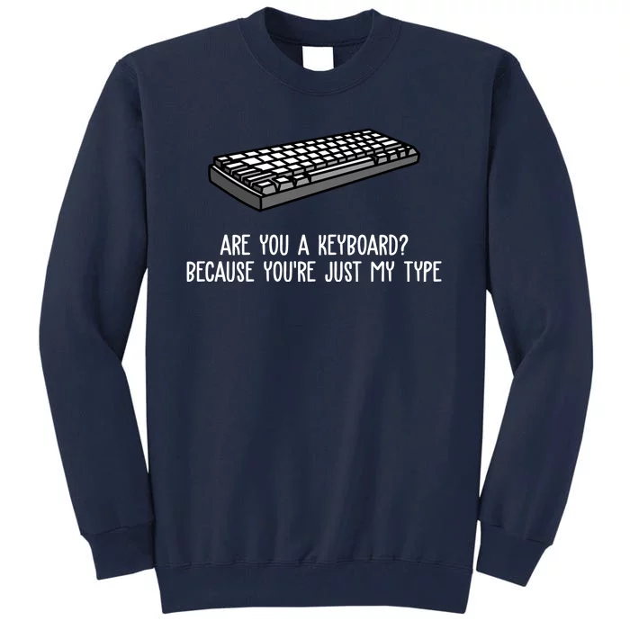 Are You A Keyboard Because You're Just My Type Funny Tall Sweatshirt