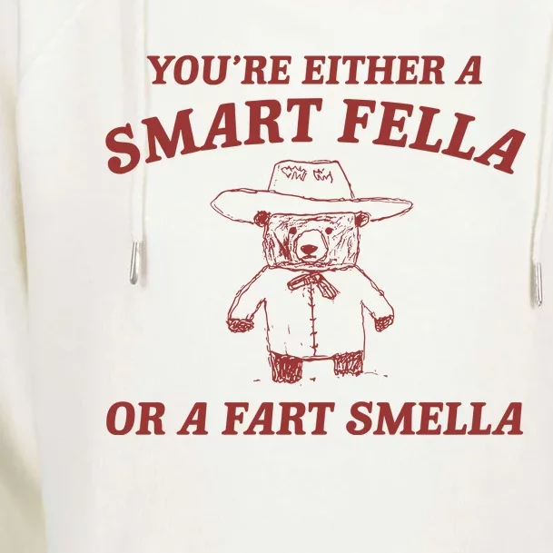 Are You A Smart Fella Or Fart Smella Womens Funnel Neck Pullover Hood