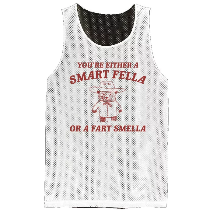 Are You A Smart Fella Or Fart Smella Mesh Reversible Basketball Jersey Tank