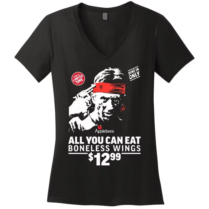 All You Can Eat Boneless Wings Women's V-Neck T-Shirt