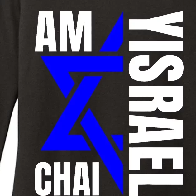 Am Yisrael Chai Israel Star Of David Womens CVC Long Sleeve Shirt