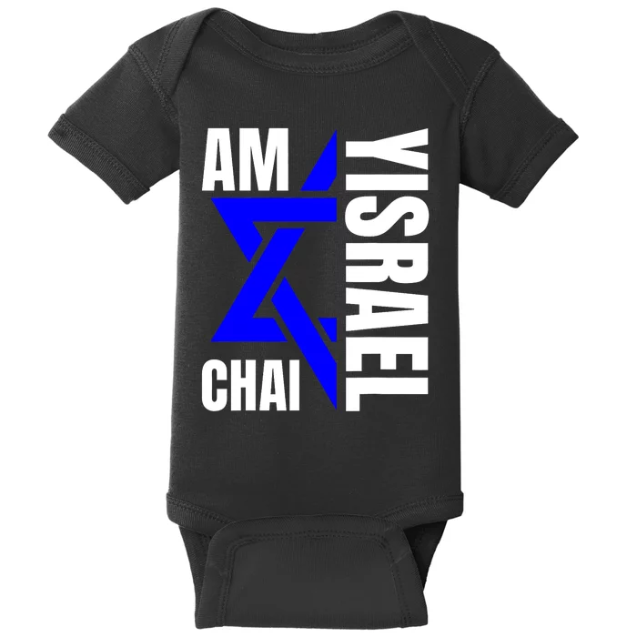 Am Yisrael Chai Israel Star Of David Baby Bodysuit