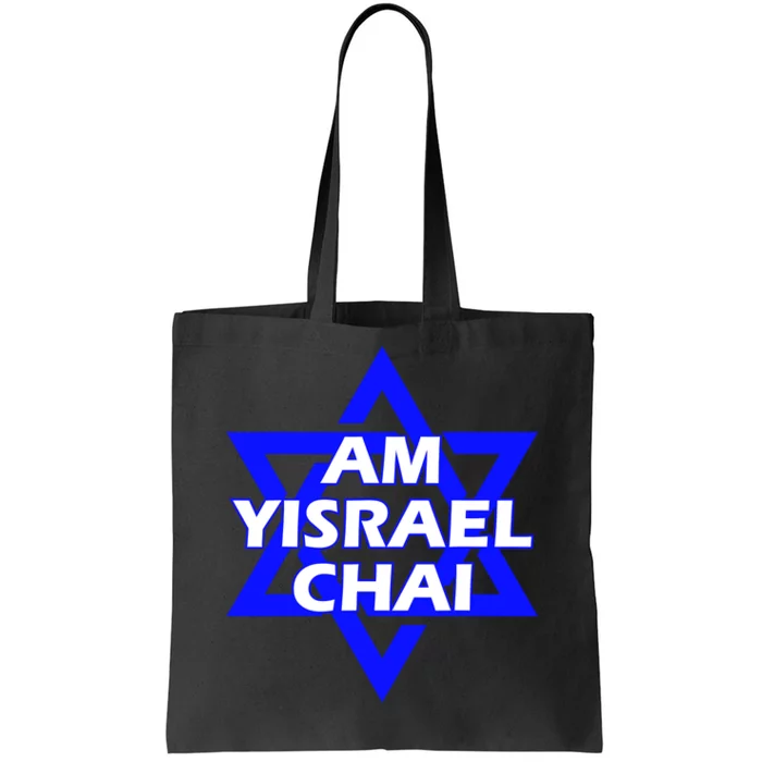 Am Yisrael Chai Israel Star Of David Tote Bag