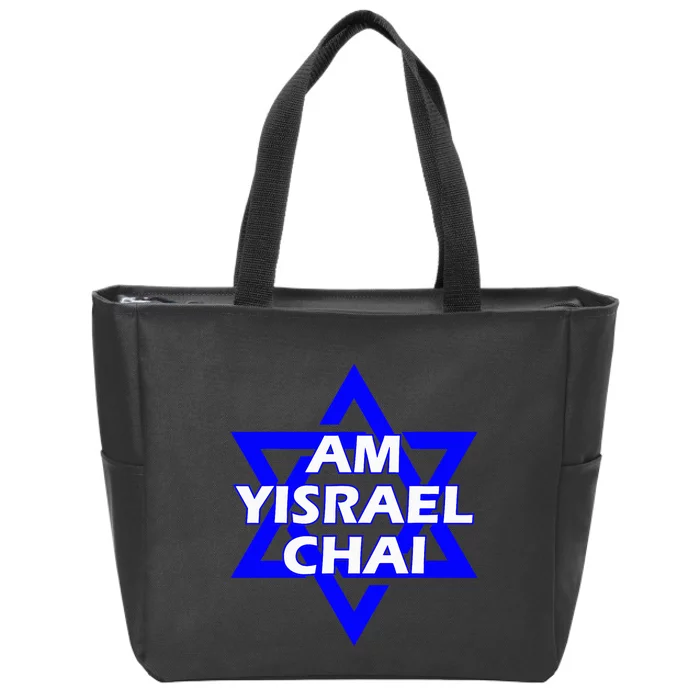 Am Yisrael Chai Israel Star Of David Zip Tote Bag