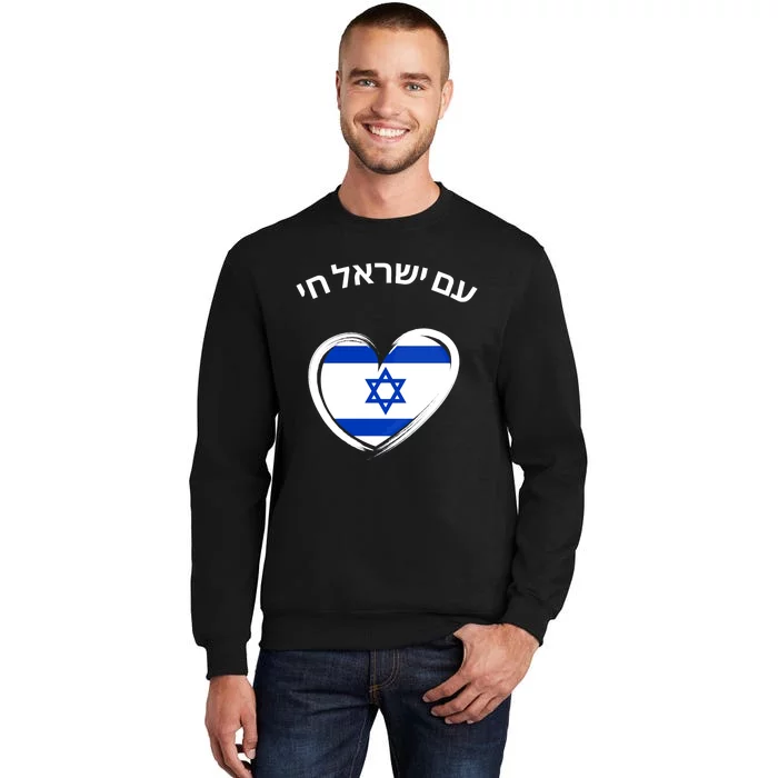 Am Yisrael Chai In Hebrew Love Israel Israeli Flag Sweatshirt