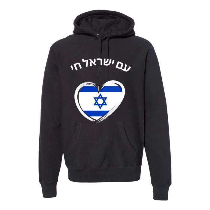 Am Yisrael Chai In Hebrew Love Israel Israeli Flag Premium Hoodie