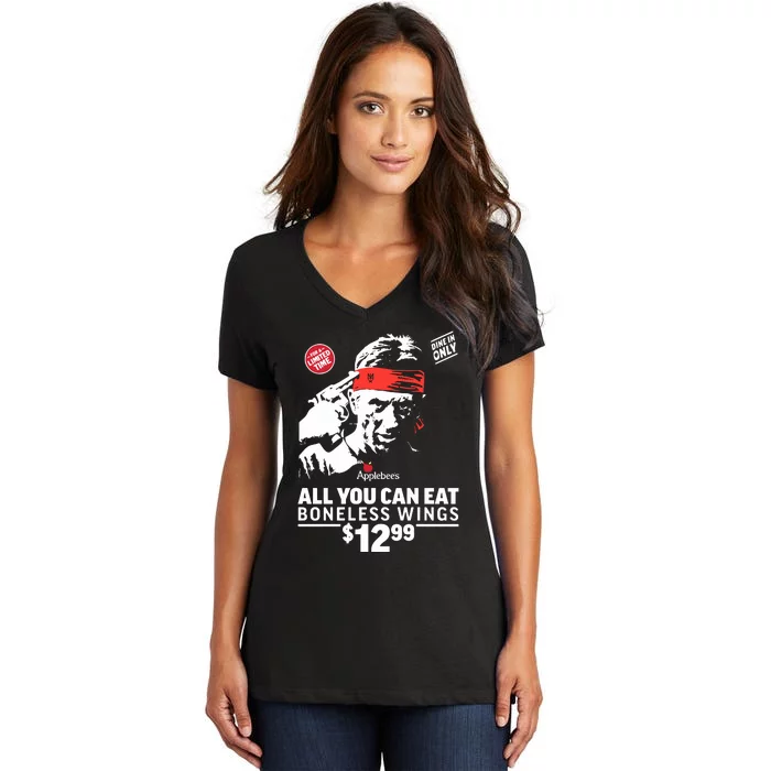 All You Can Eat Boneless Wings Women's V-Neck T-Shirt