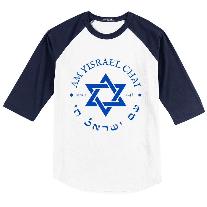 Am Yisrael Chai 1948 Hebrew Israel Jewish Star Of David I Baseball Sleeve Shirt