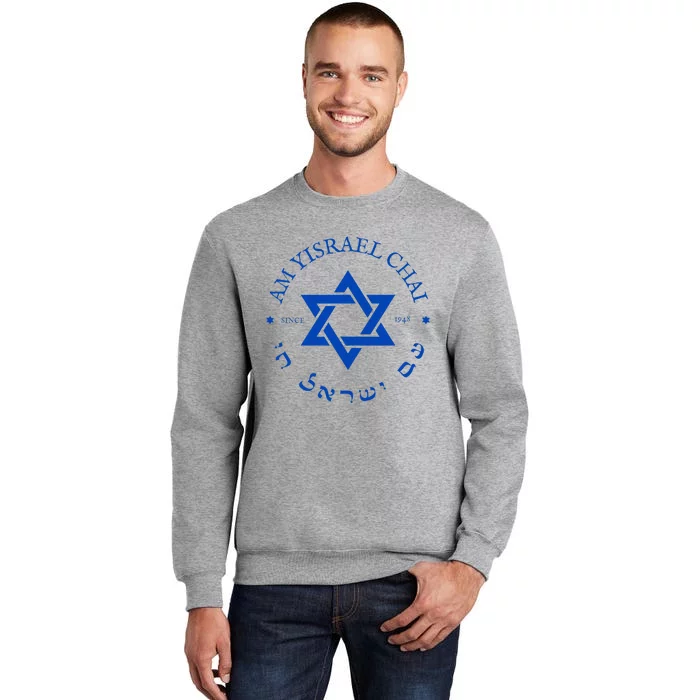 Am Yisrael Chai 1948 Hebrew Israel Jewish Star Of David I Tall Sweatshirt