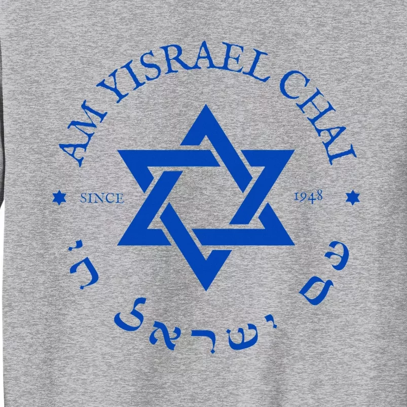 Am Yisrael Chai 1948 Hebrew Israel Jewish Star Of David I Tall Sweatshirt