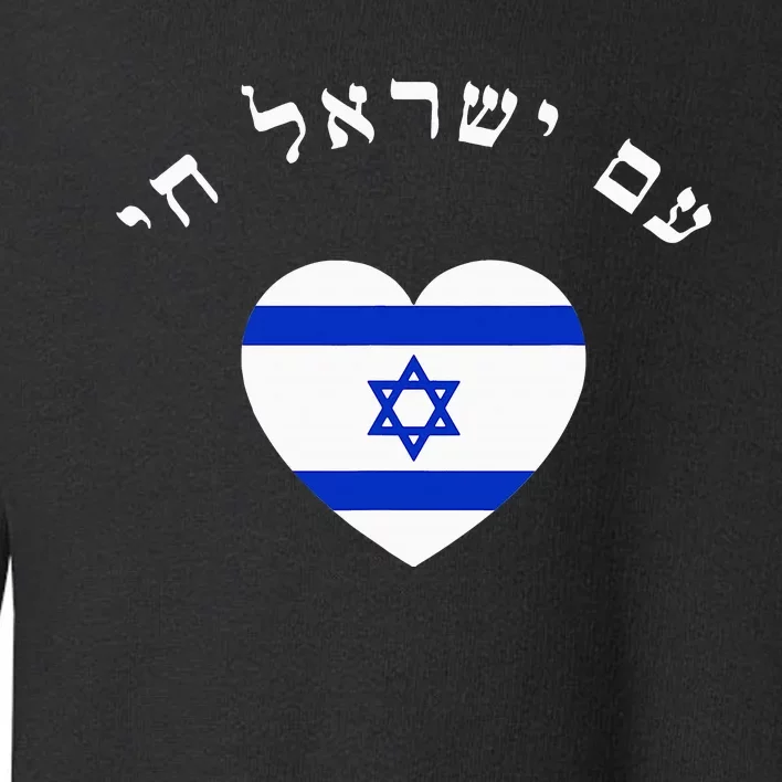 Am Yisrael Chai! The Nation Of Israel Lives In Hebrew Flag Toddler Sweatshirt