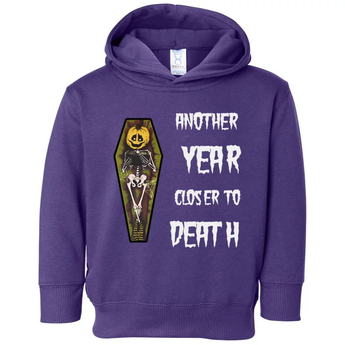 Another Year Closer To Death Funny Design Toddler Hoodie