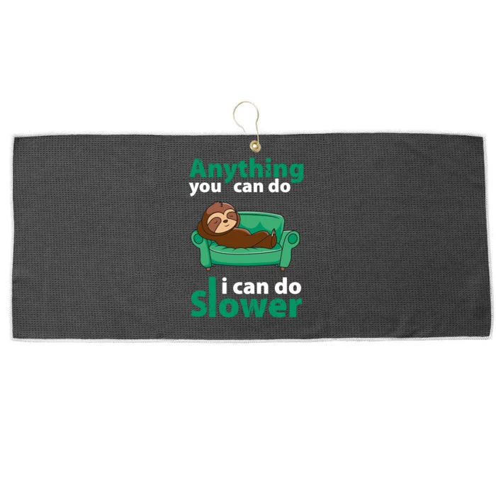 Anything You Can Do I Can Do Slower Large Microfiber Waffle Golf Towel