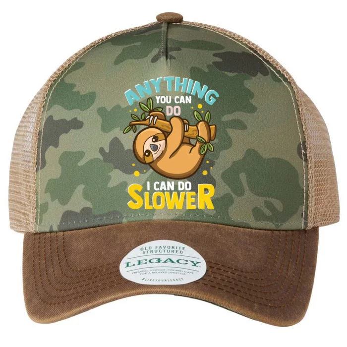 Anything You Can Do I Can Do Slower Lazy Sloth Legacy Tie Dye Trucker Hat