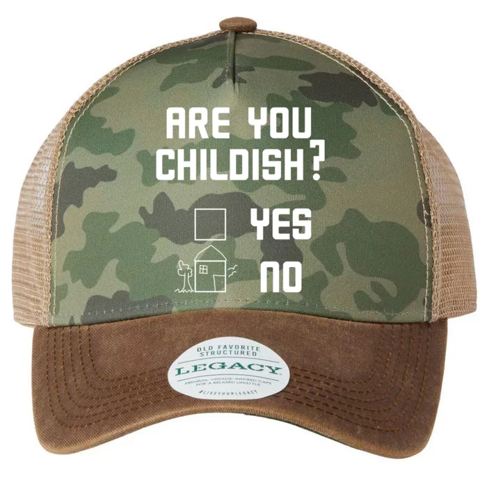 Are You Childish? Funny Adultish Cartoon Drawing Legacy Tie Dye Trucker Hat