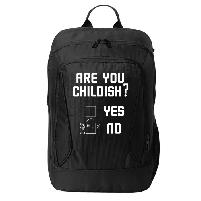 Are You Childish? Funny Adultish Cartoon Drawing City Backpack