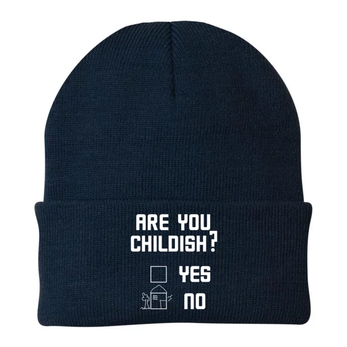 Are You Childish? Funny Adultish Cartoon Drawing Knit Cap Winter Beanie