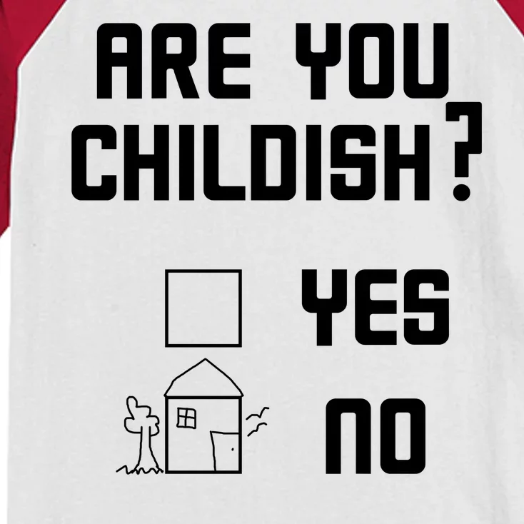 Are You Childish? Funny Adultish Cartoon Drawing Kids Colorblock Raglan Jersey