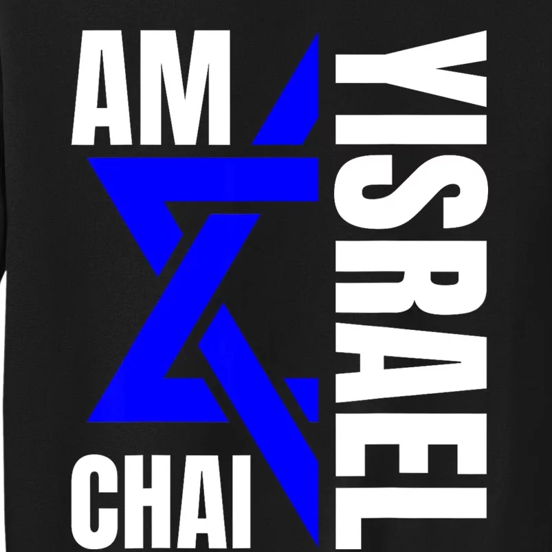 Am Yisrael Chai Israel Star Of David Tall Sweatshirt