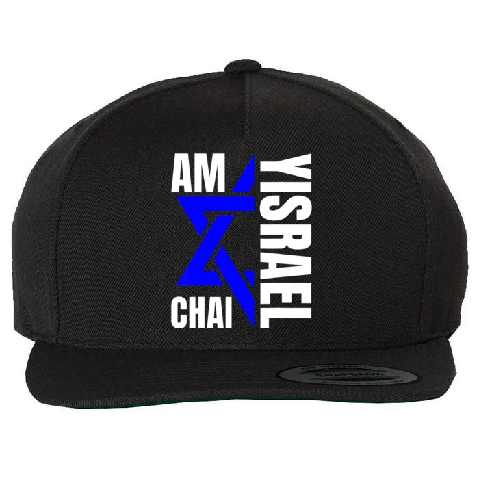 Am Yisrael Chai Israel Star Of David Wool Snapback Cap