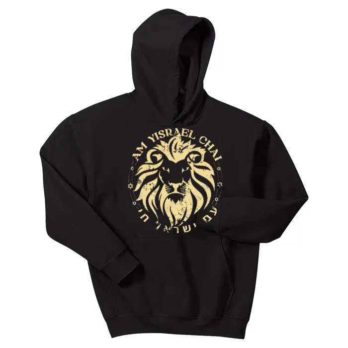 Am Yisrael Chai Lion of Zion Kids Hoodie