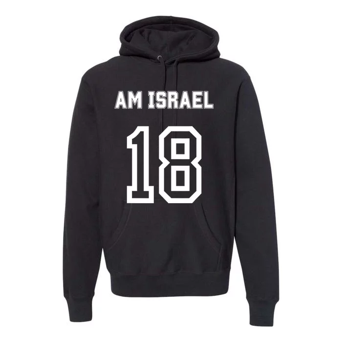 Am Yisrael Chai Israel 18 Jewish Magen David Hebrew Idf Premium Hoodie