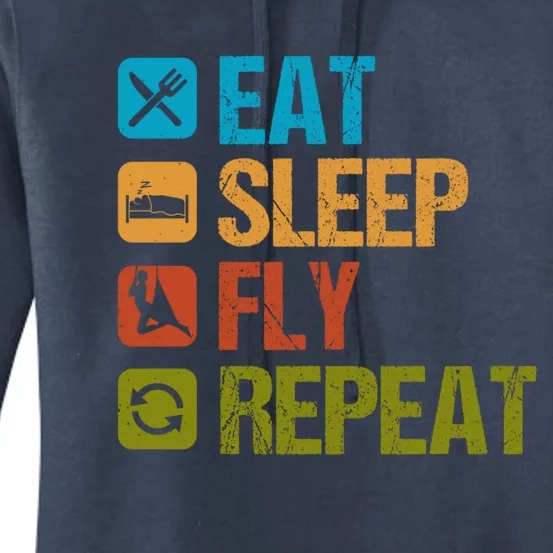 Aerial Yoga Eat Sleep Repeat Aerialist Trapeze Artist Cool Gift Women's Pullover Hoodie