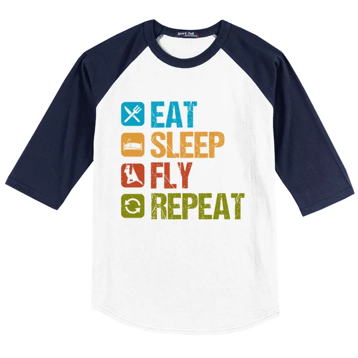 Aerial Yoga Eat Sleep Repeat Aerialist Trapeze Artist Cool Gift Baseball Sleeve Shirt