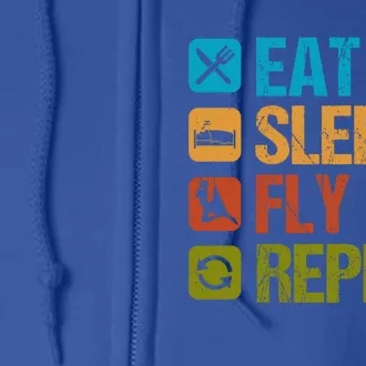 Aerial Yoga Eat Sleep Repeat Aerialist Trapeze Artist Gift Full Zip Hoodie