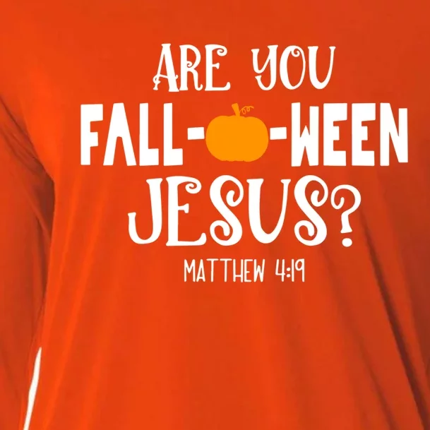 Are You FallOWeen Jesus Halloween Christian Pumpkin Lover Great Gift Cooling Performance Long Sleeve Crew