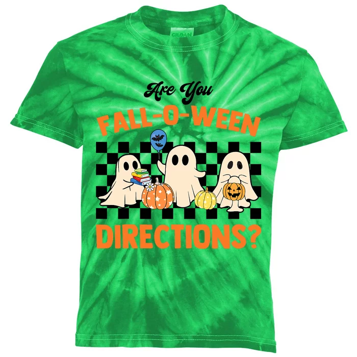 Are You Falloween Directions Ghost Christian Halloween Kids Tie-Dye T-Shirt