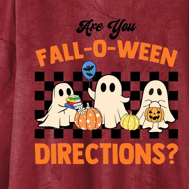 Are You Falloween Directions Ghost Christian Halloween Hooded Wearable Blanket