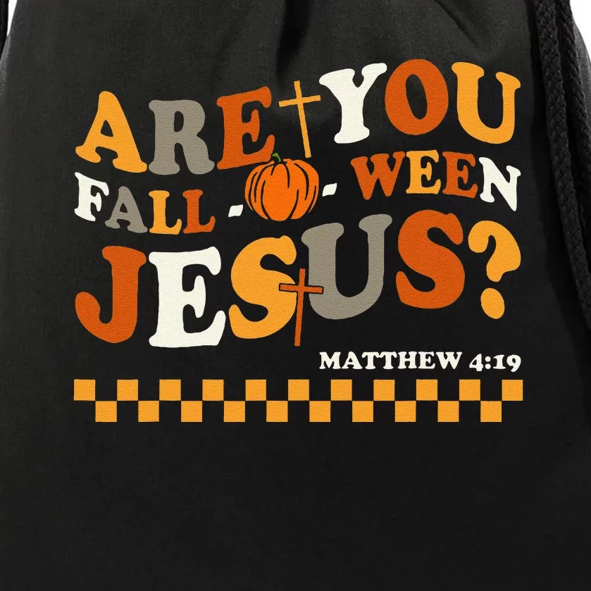 Are You Falloween Jesus Christian Halloween Pumpkin Gift Drawstring Bag