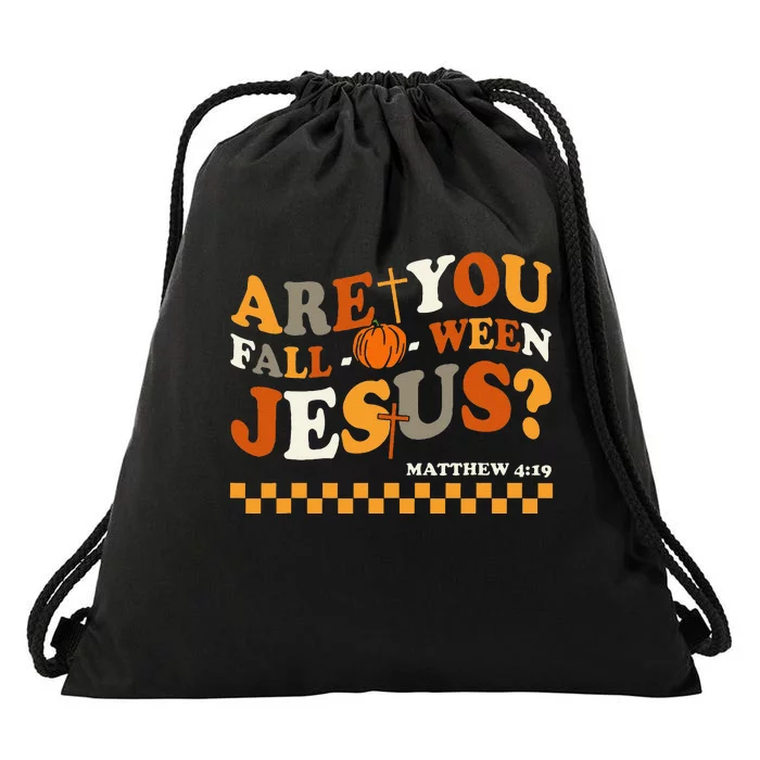 Are You Falloween Jesus Christian Halloween Pumpkin Gift Drawstring Bag