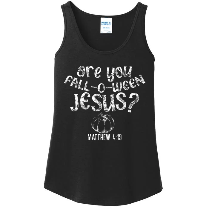 Are You Fall O Ween Jesus Halloween Christian Bible Verse Ladies Essential Tank