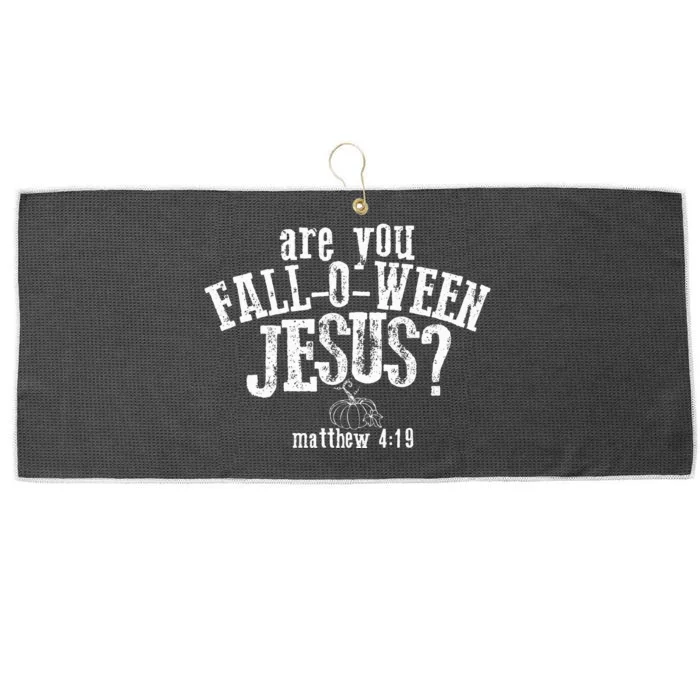 Are You FallOWeen Jesus Funny Pumpkin Christian Halloween Large Microfiber Waffle Golf Towel