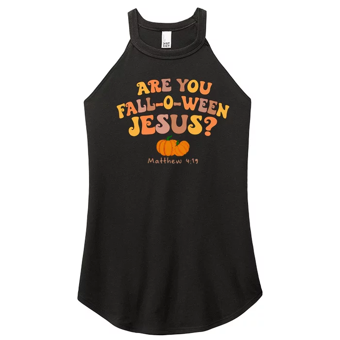 Are You Falloween Jesus Matthew Christian Faith Halloween Women’s Perfect Tri Rocker Tank