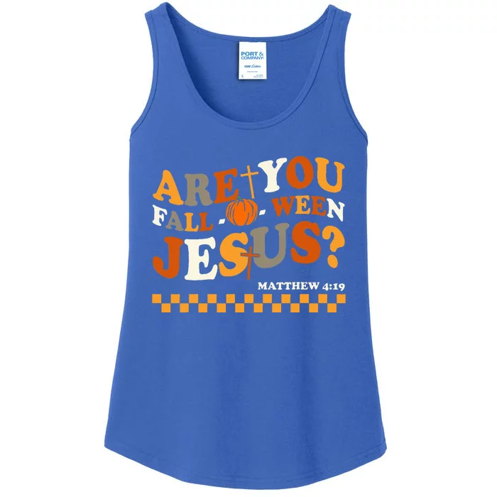 Are You Falloween Jesus Christian Halloween Pumpkin Ladies Essential Tank