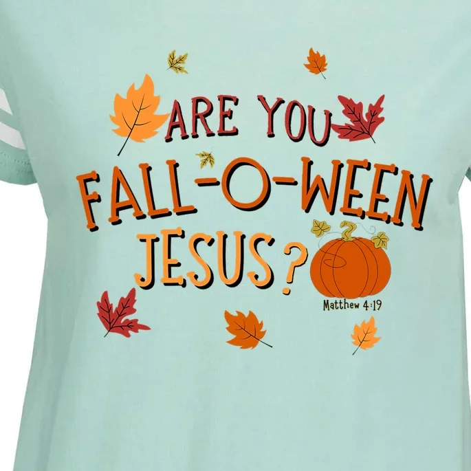 Are You Fall O Ween Jesus Christian Fall Halloween Enza Ladies Jersey Football T-Shirt