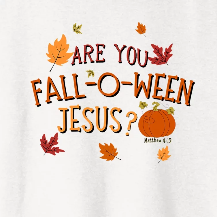 Are You Fall O Ween Jesus Christian Fall Halloween Women's Crop Top Tee