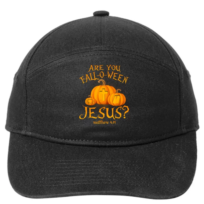 Are You Falloween Jesus Christian Halloween Pumpkin 7-Panel Snapback Hat