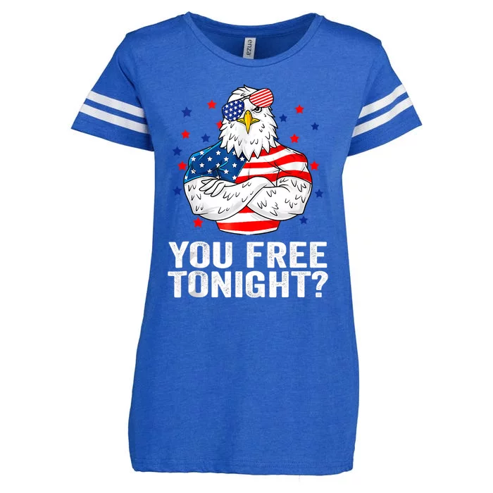 Are You Free Tonight 4th Of July Independence Day Bald Eagle Enza Ladies Jersey Football T-Shirt