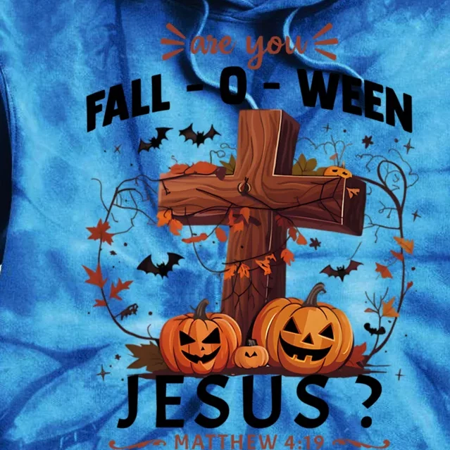 Are You Falloween Jesus Cross Pumpkins Christian Faith Gift Tie Dye Hoodie