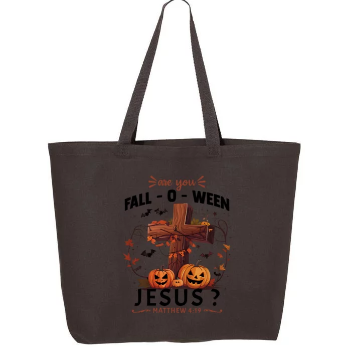 Are You Falloween Jesus Cross Pumpkins Christian Faith Gift 25L Jumbo Tote