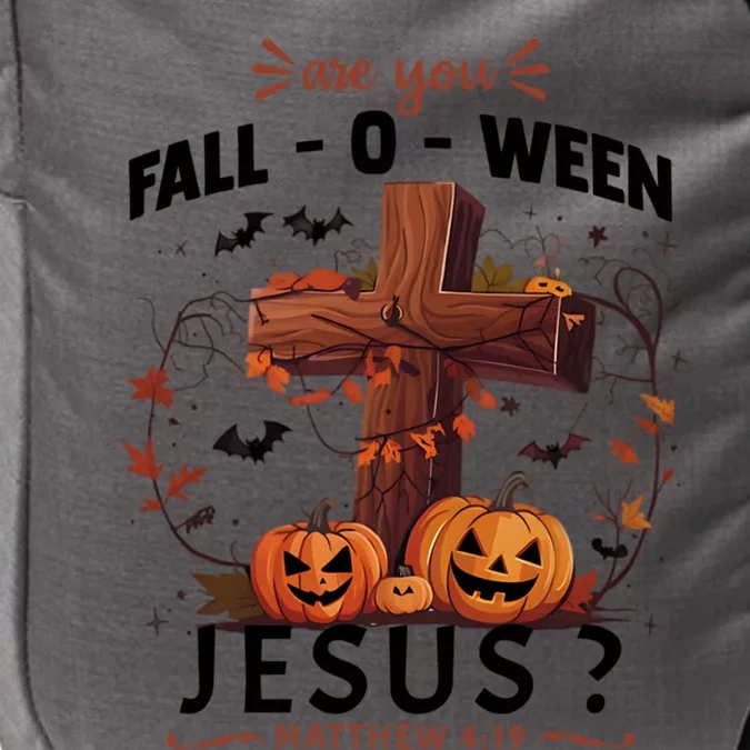 Are You Falloween Jesus Cross Pumpkins Christian Faith Gift Impact Tech Backpack