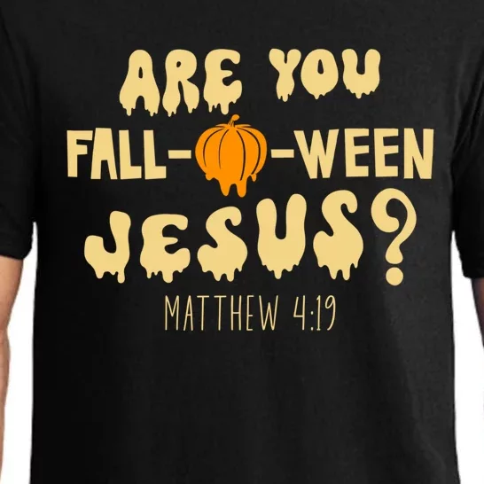 Are You Falloween Jesus Christian Fall Halloween Groovy Gift Pajama Set