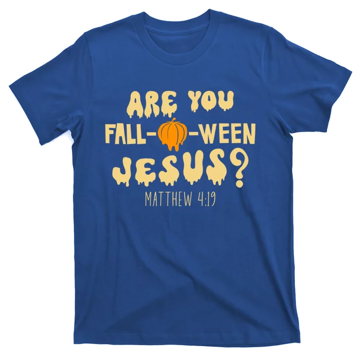 Are You Falloween Jesus Christian Fall Halloween Groovy Gift T-Shirt