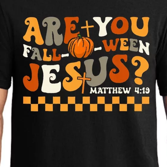 Are You Fall O Ween Jesus Pumpkin Halloween Groovy Pajama Set